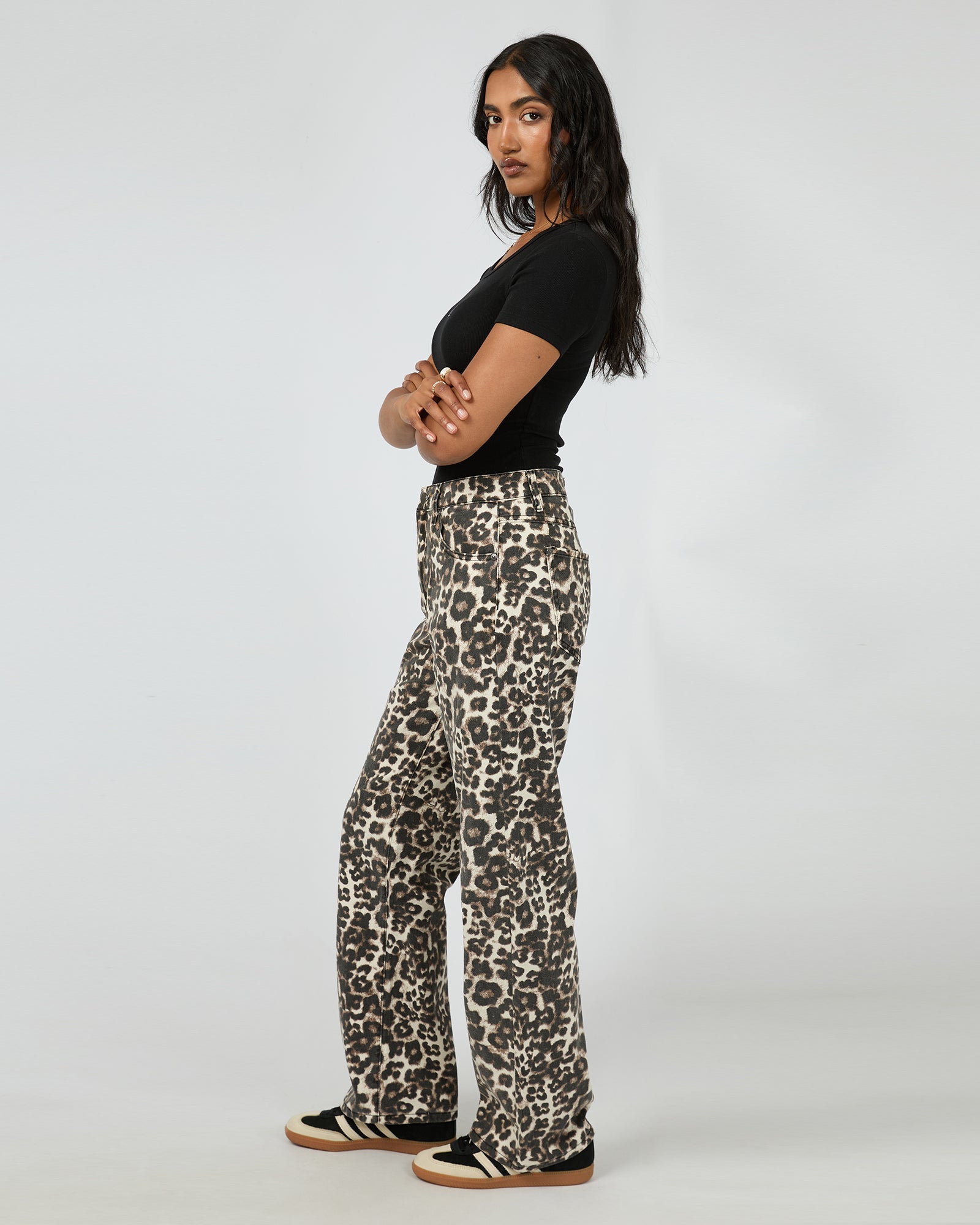 Mikaela Leopard Jean Print – All About Eve Clothing