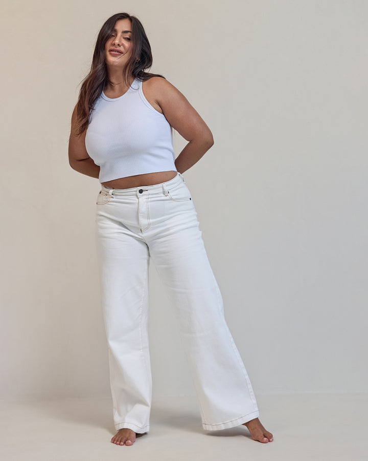 Jacqui Wide Leg Vintage White