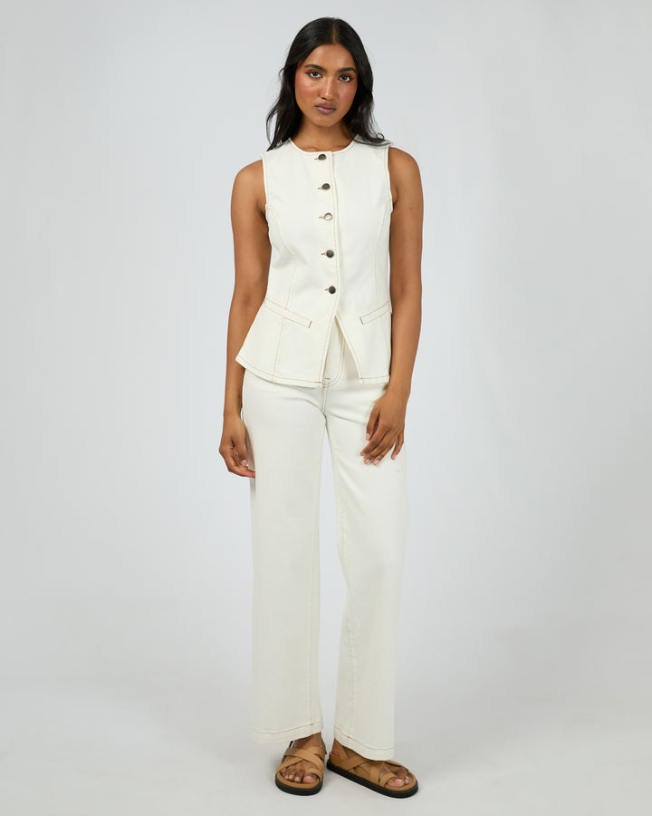 Lena Denim Vest Vintage White