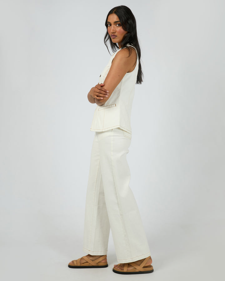 Lena Denim Vest Vintage White
