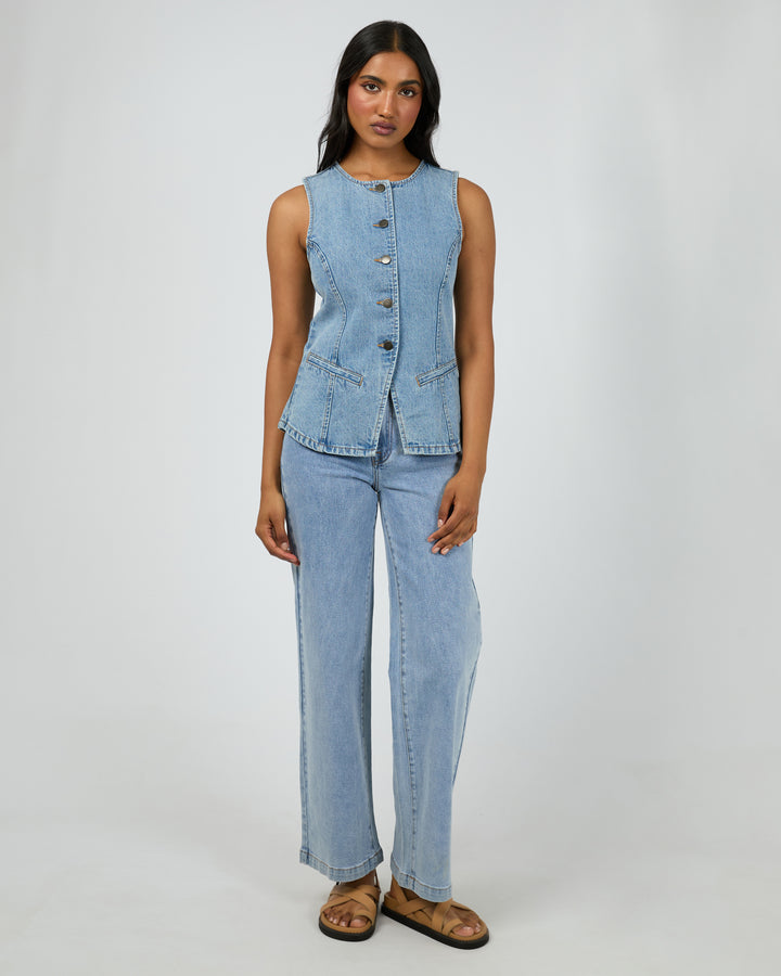 Lena Denim Vest Light Blue