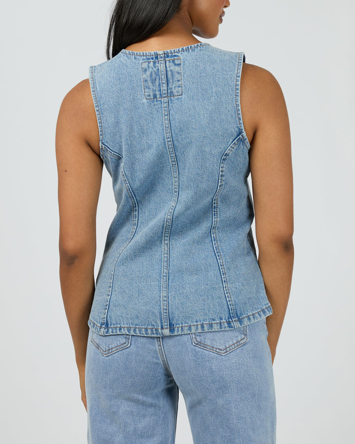 Lena Denim Vest Light Blue