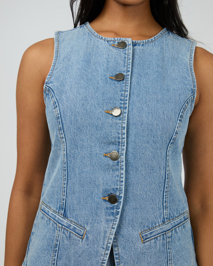 Lena Denim Vest Light Blue