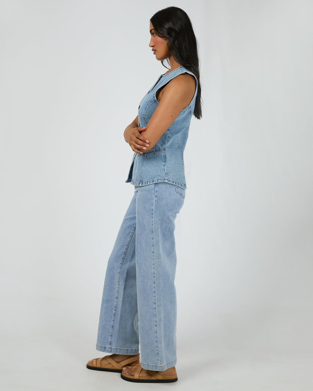 Lena Denim Vest Light Blue