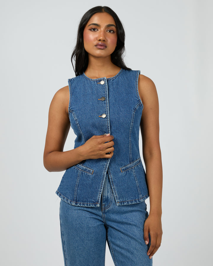 Lena Denim Vest Heritage Blue