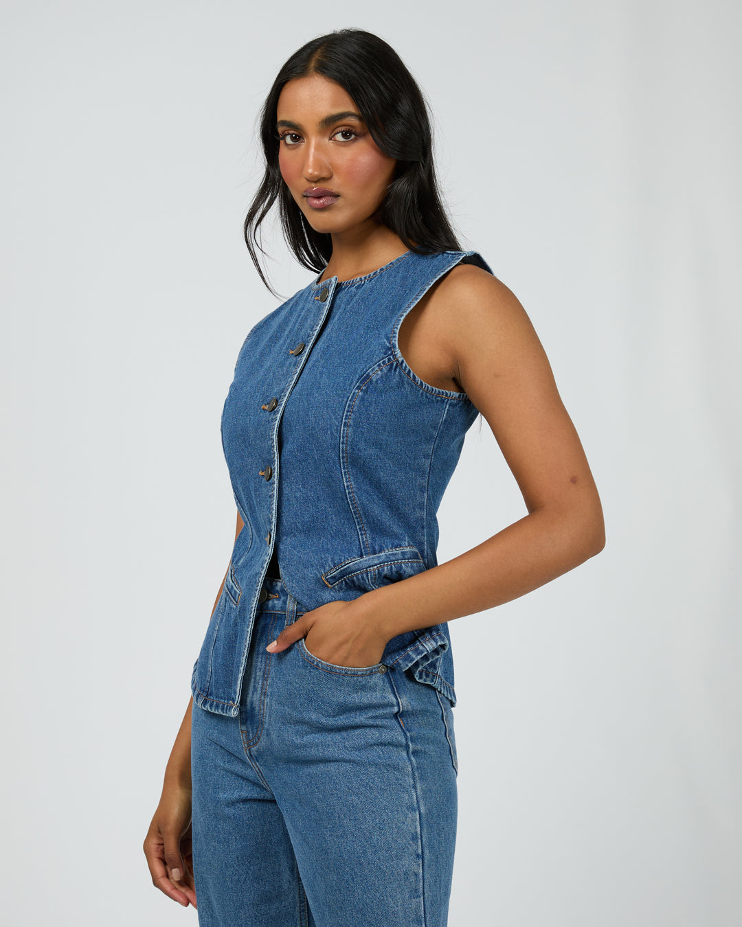 Lena Denim Vest Heritage Blue