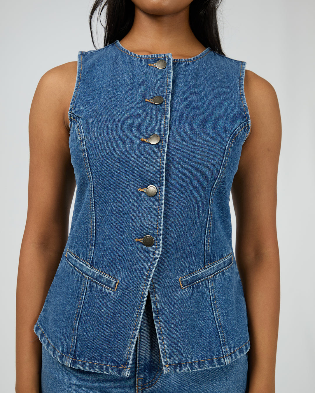 Lena Denim Vest Heritage Blue