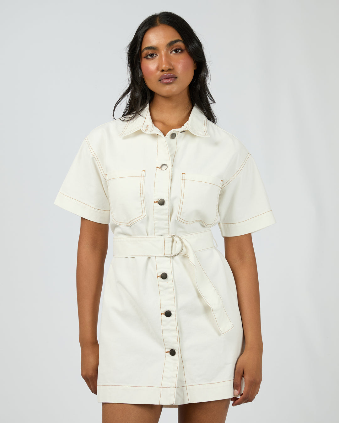 Sunny Denim Dress Vintage White