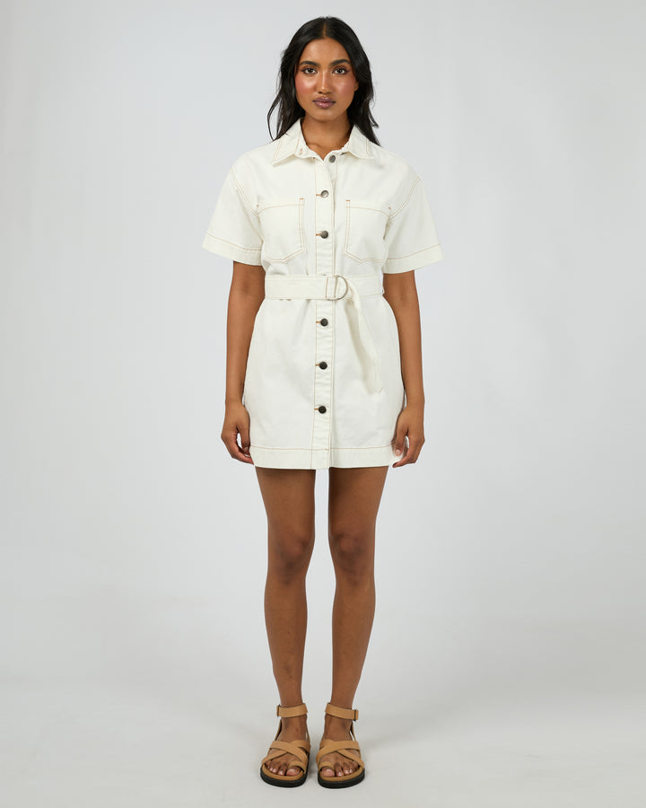 Sunny Denim Dress Vintage White