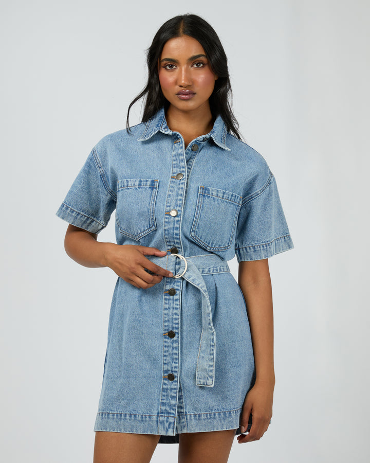 Sunny Denim Dress Light Blue
