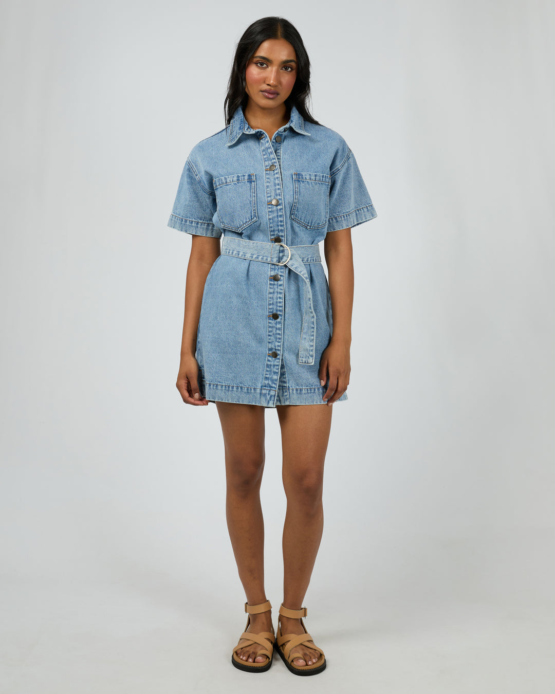 Sunny Denim Dress Light Blue