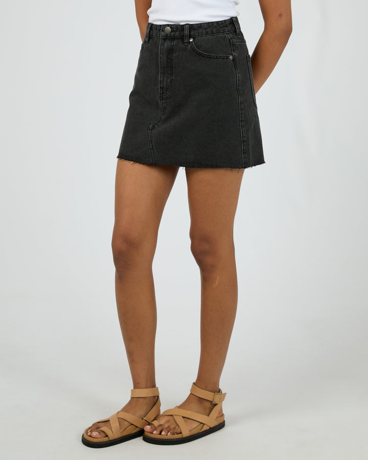 Margot Denim Skirt Washed Black