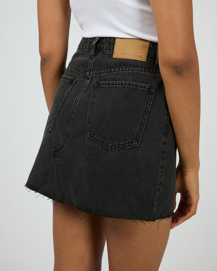Margot Denim Skirt Washed Black
