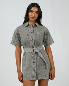 Sunny Denim Mini Dress Ash