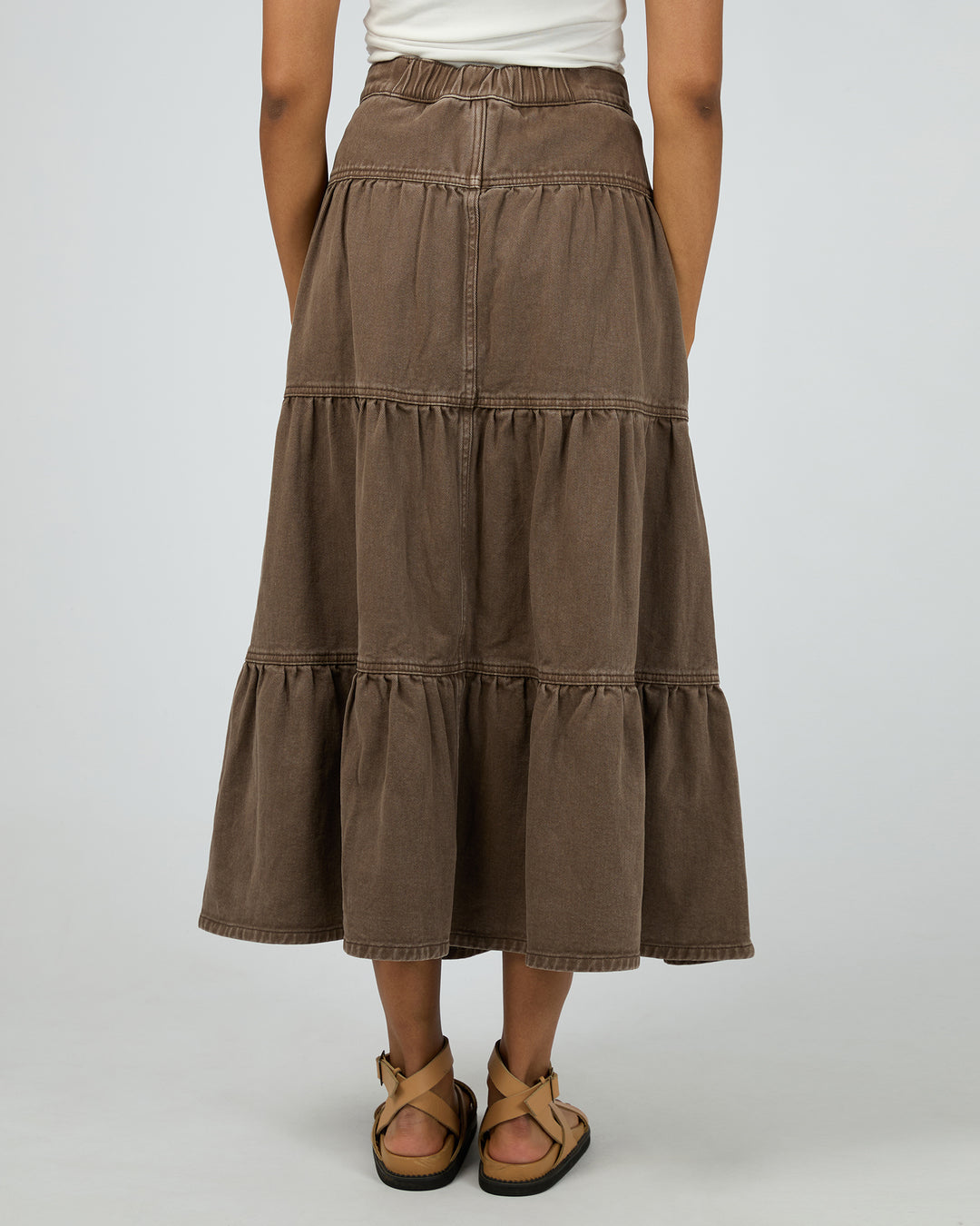 Coco Denim Maxi Skirt Cocoa