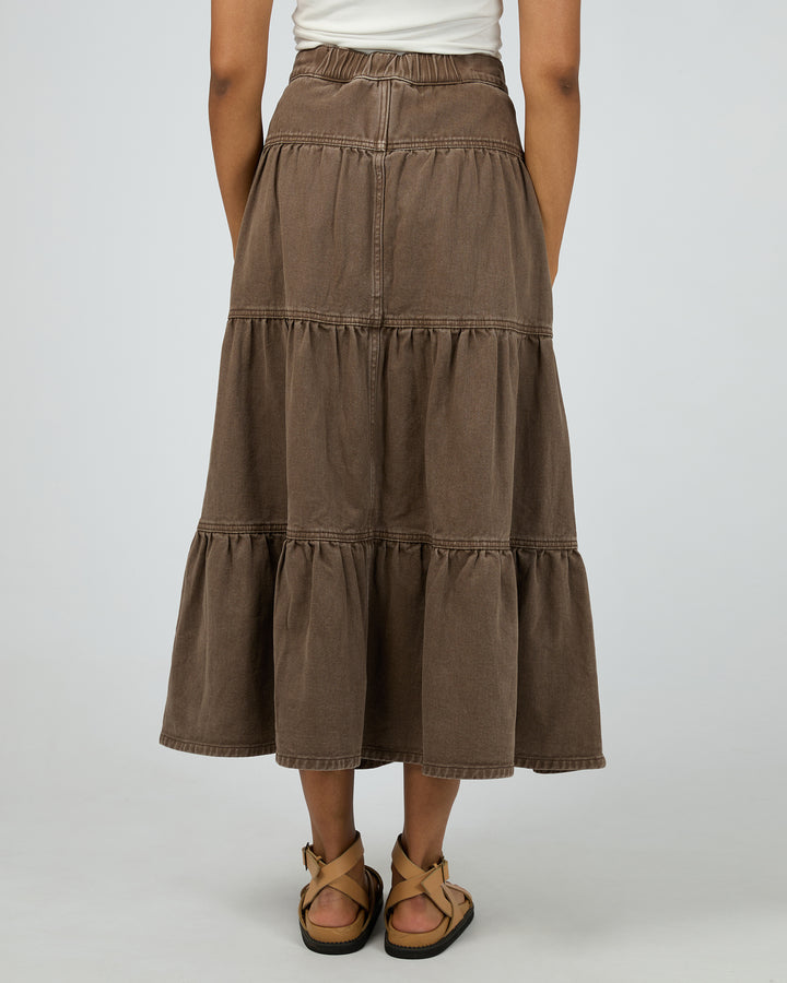 Coco Denim Maxi Skirt Cocoa