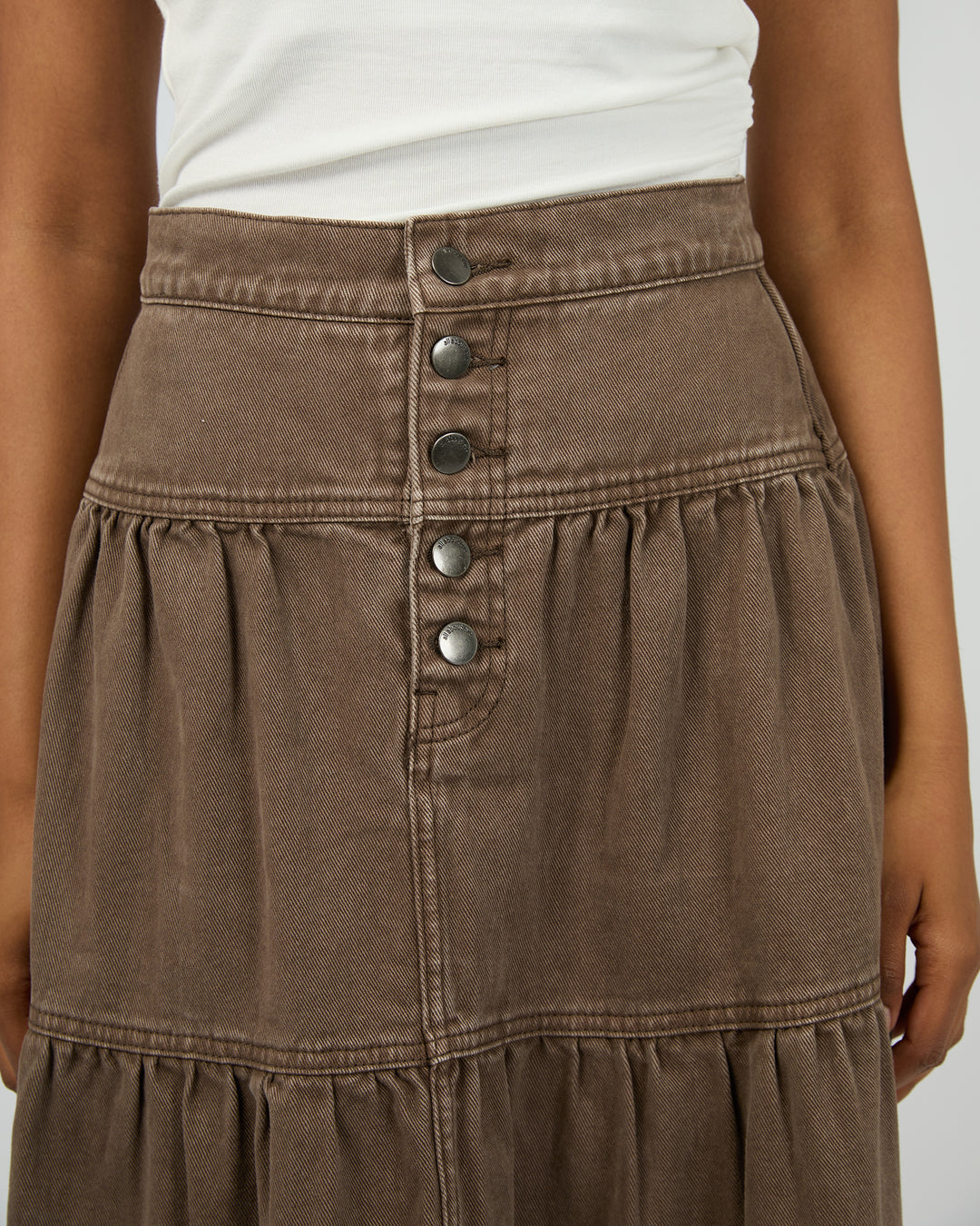 Coco Denim Maxi Skirt Cocoa