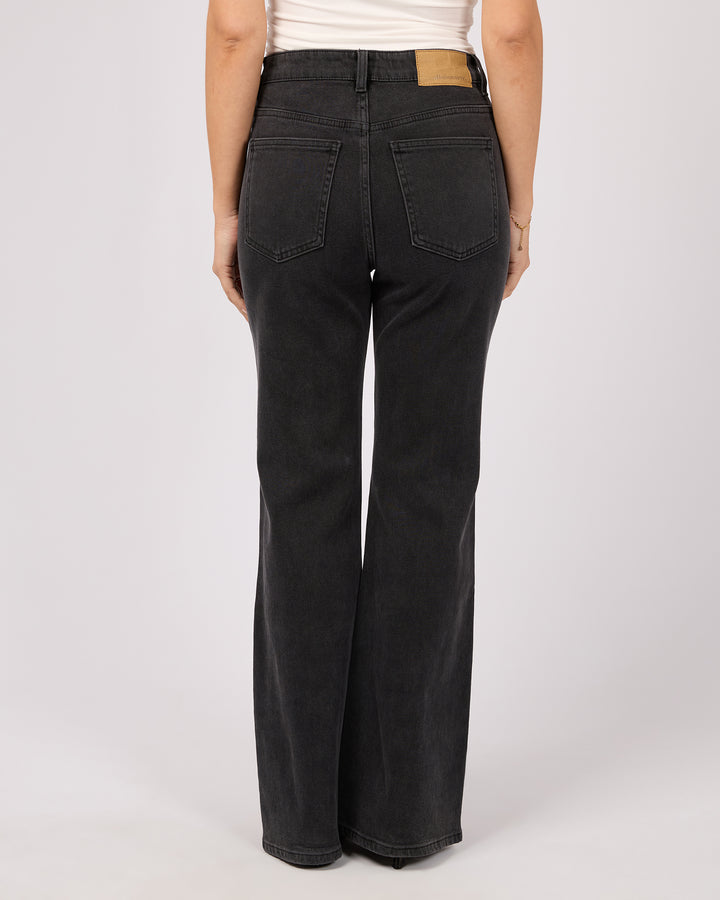 Tia Flare Stud Jean Washed Black