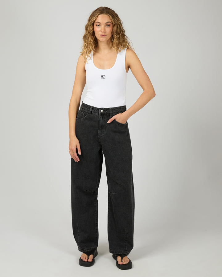Hallie Barrel Leg Jean  Coal