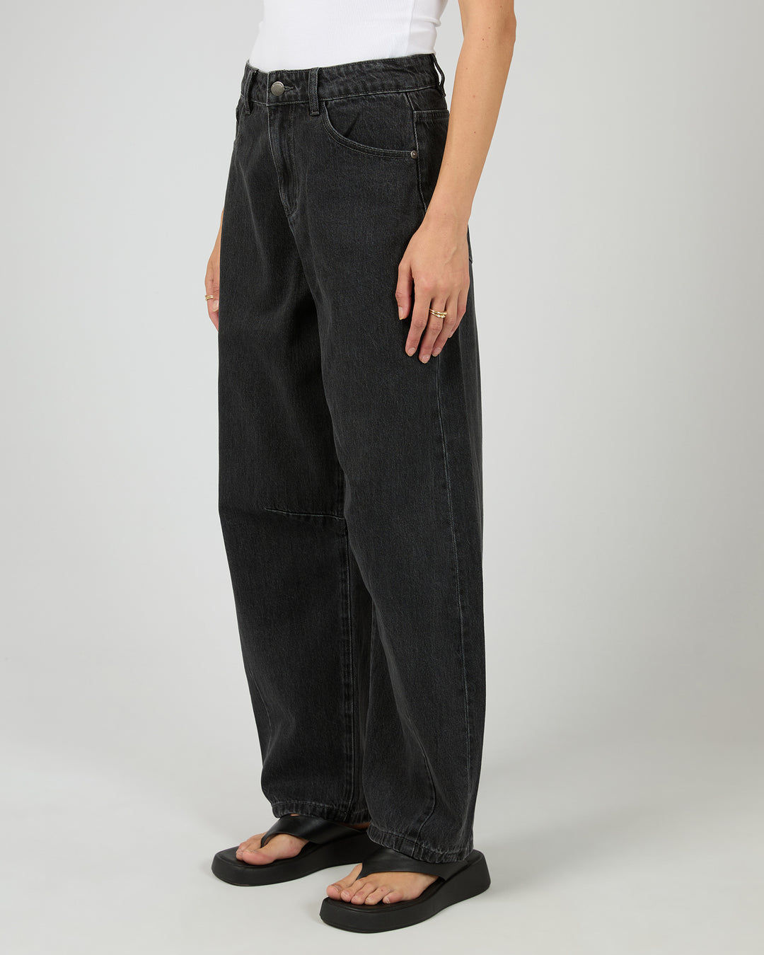Hallie Barrel Leg Jean  Coal