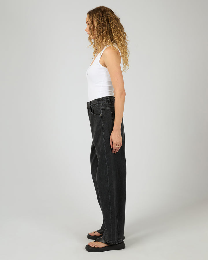 Hallie Barrel Leg Jean  Coal