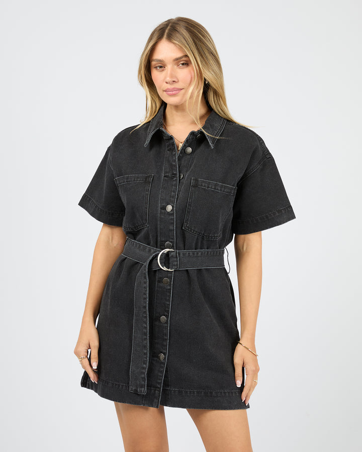 Sunny Denim Dress Washed Black