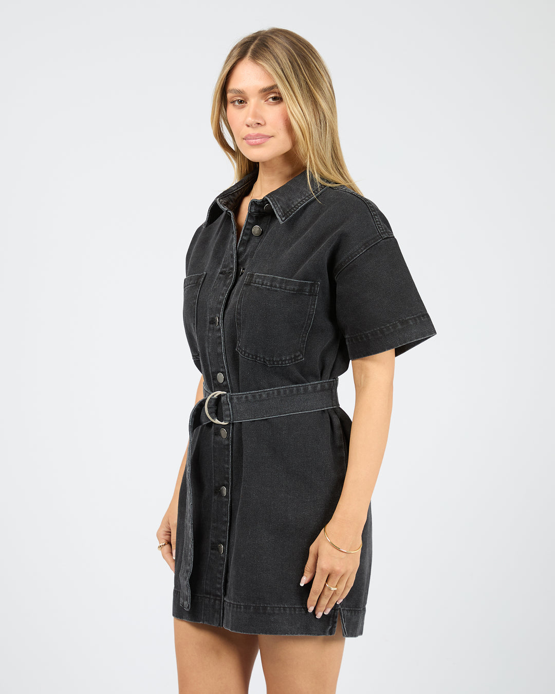 Sunny Denim Dress Washed Black