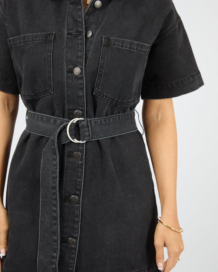 Sunny Denim Dress Washed Black