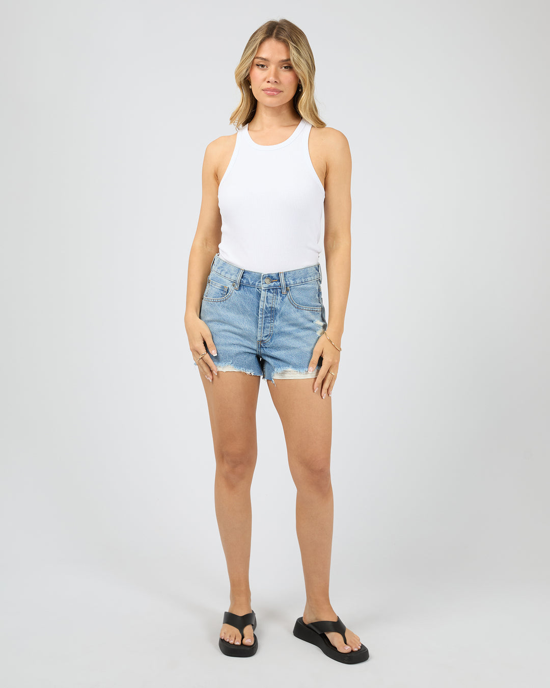Avril Denim Short Light Blue
