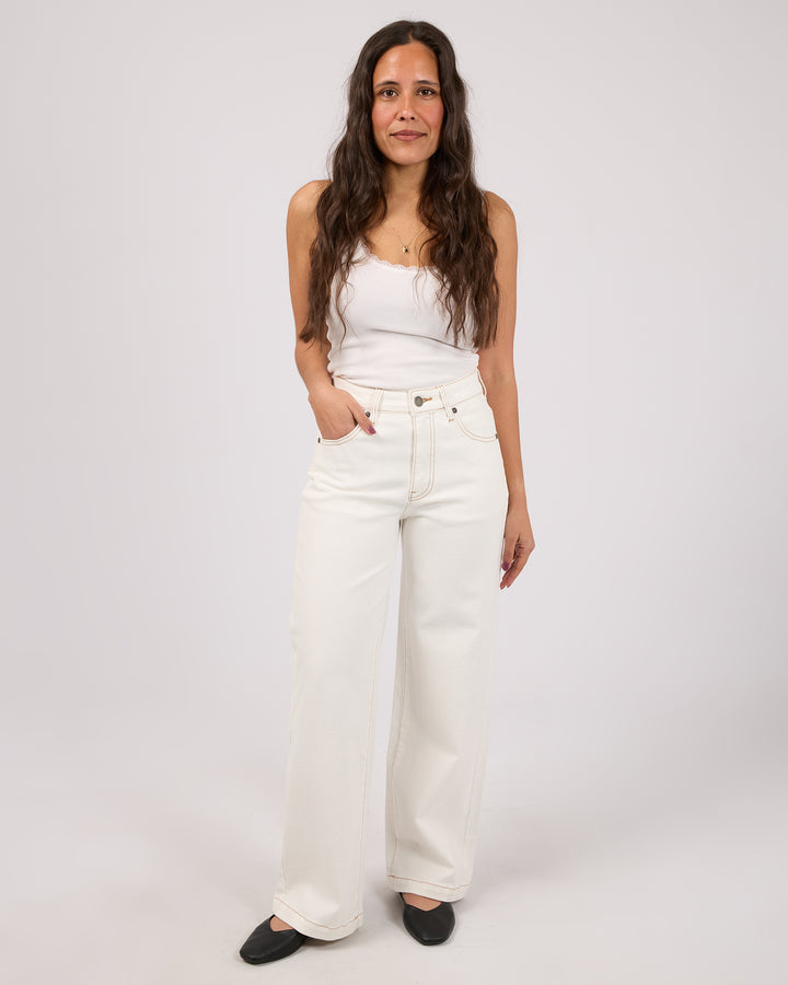 Jacqui Wide Leg Petite Vintage White