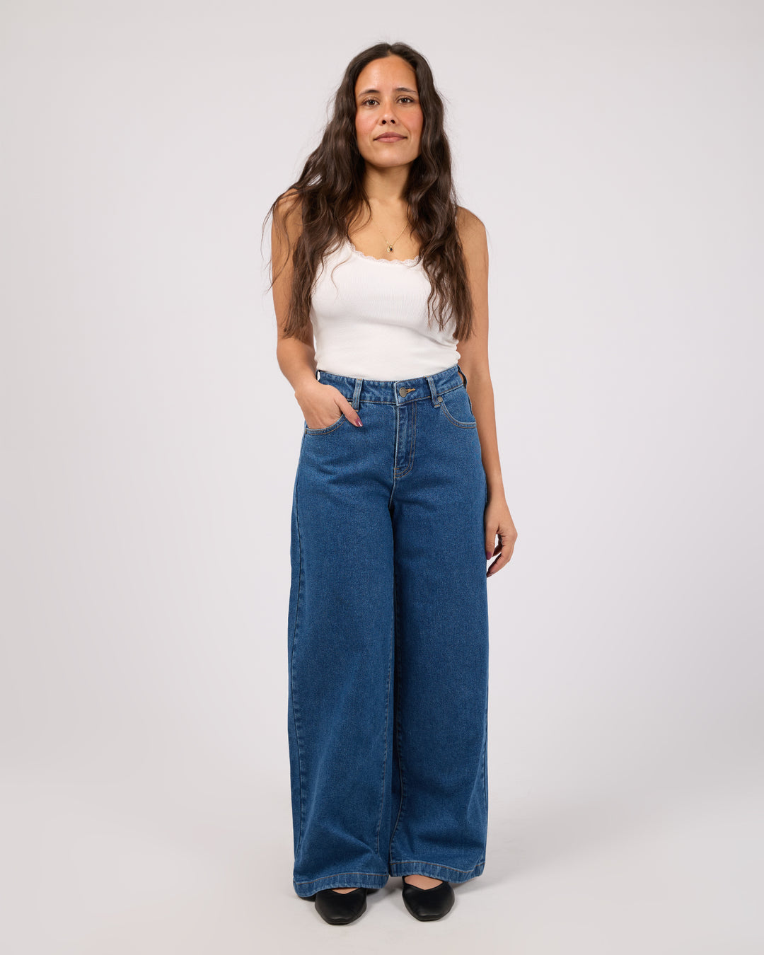 Jacqui Wide Leg Petite Denim