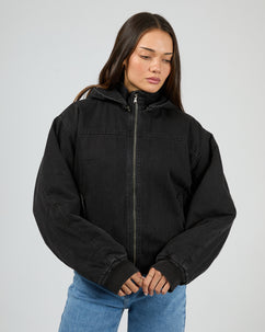Brixton Denim Bomber Washed Black