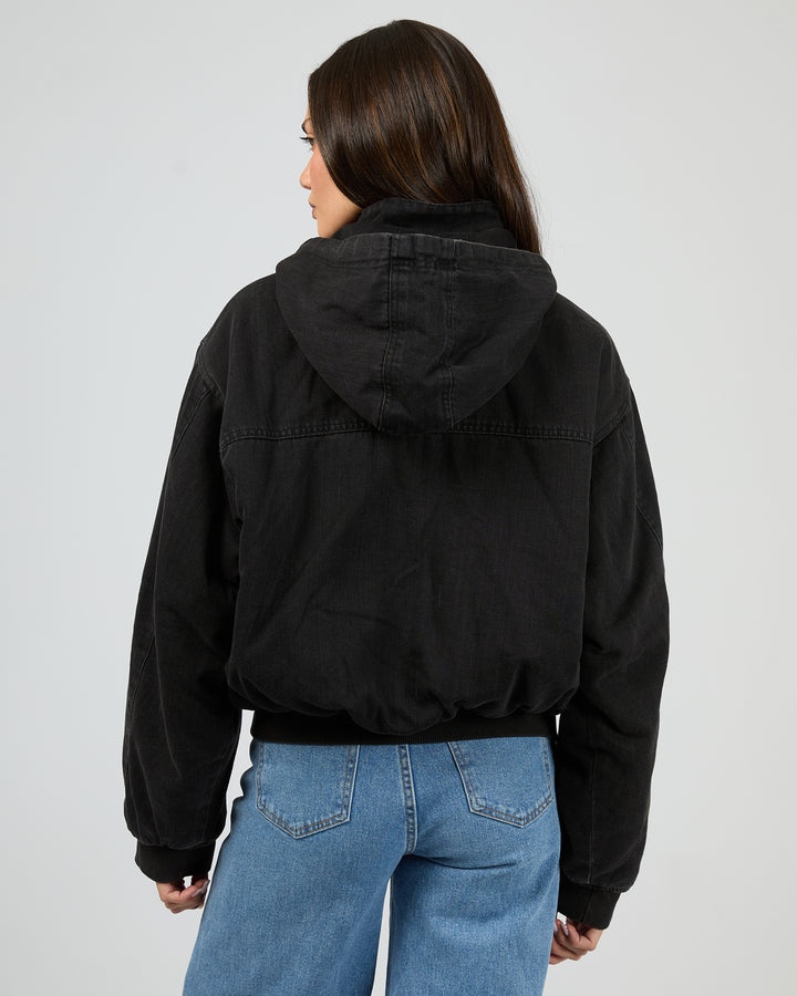 Brixton Denim Bomber Washed Black