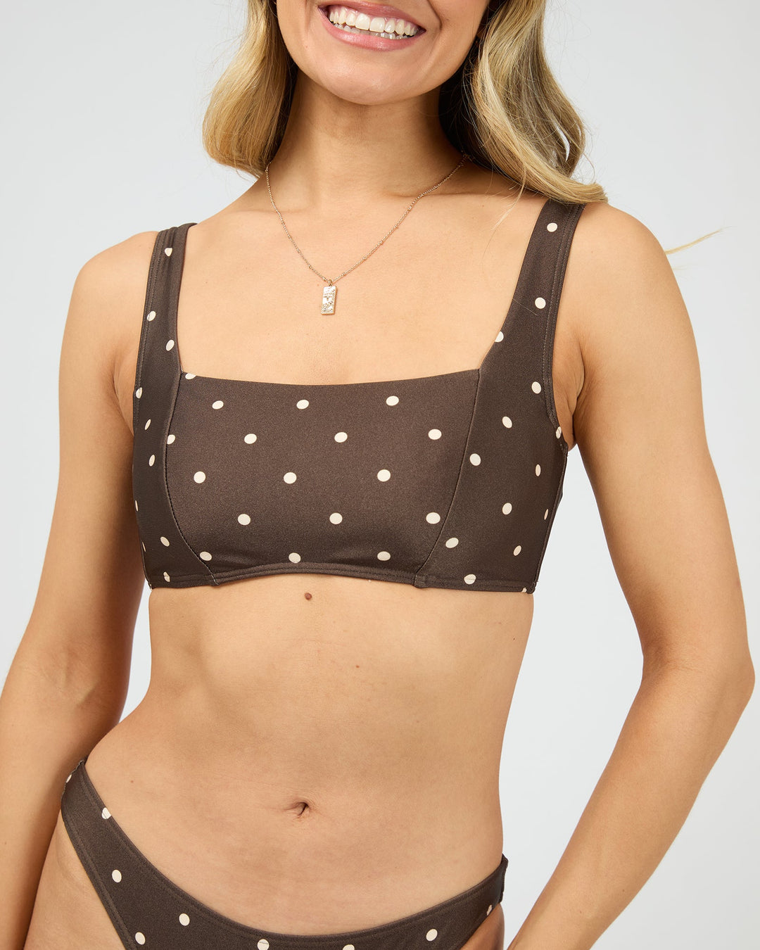 Emelia Full Support Bralette D-DD Bikini Top Brown
