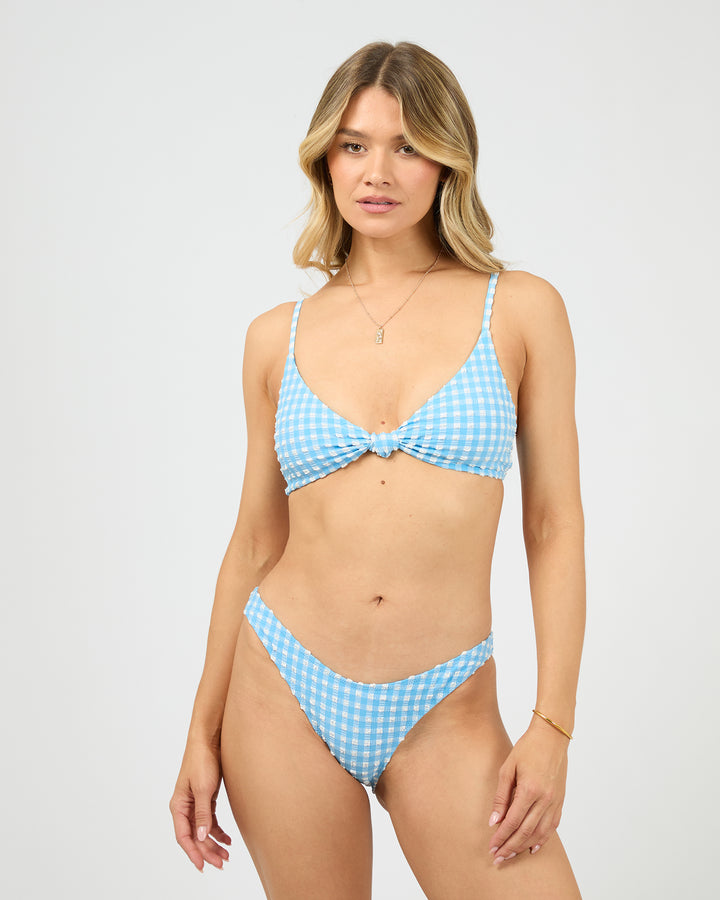 Poppy Cheeky Hi Cut Bikini Bottom Bright Blue