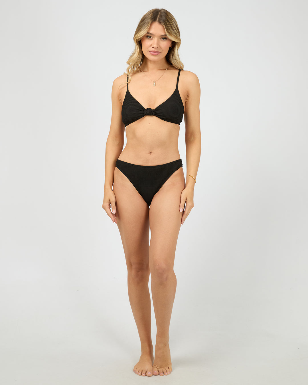 Phoenix Knot Bralette Bikini Top Black