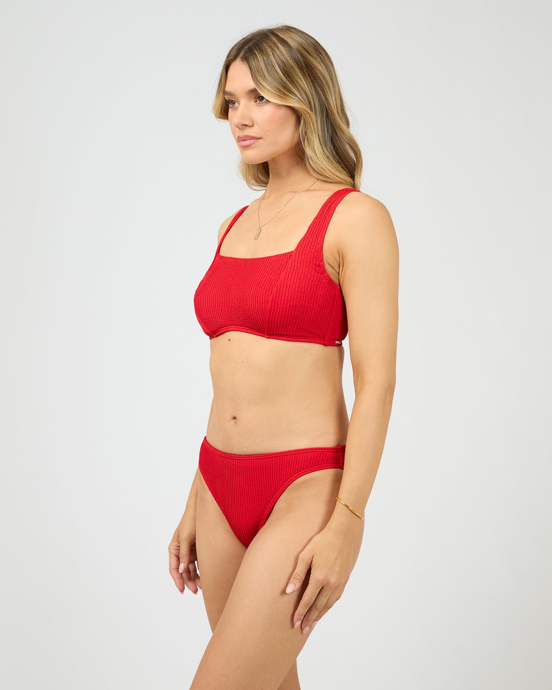Phoenix Rib Classic Bikini Bottom Red