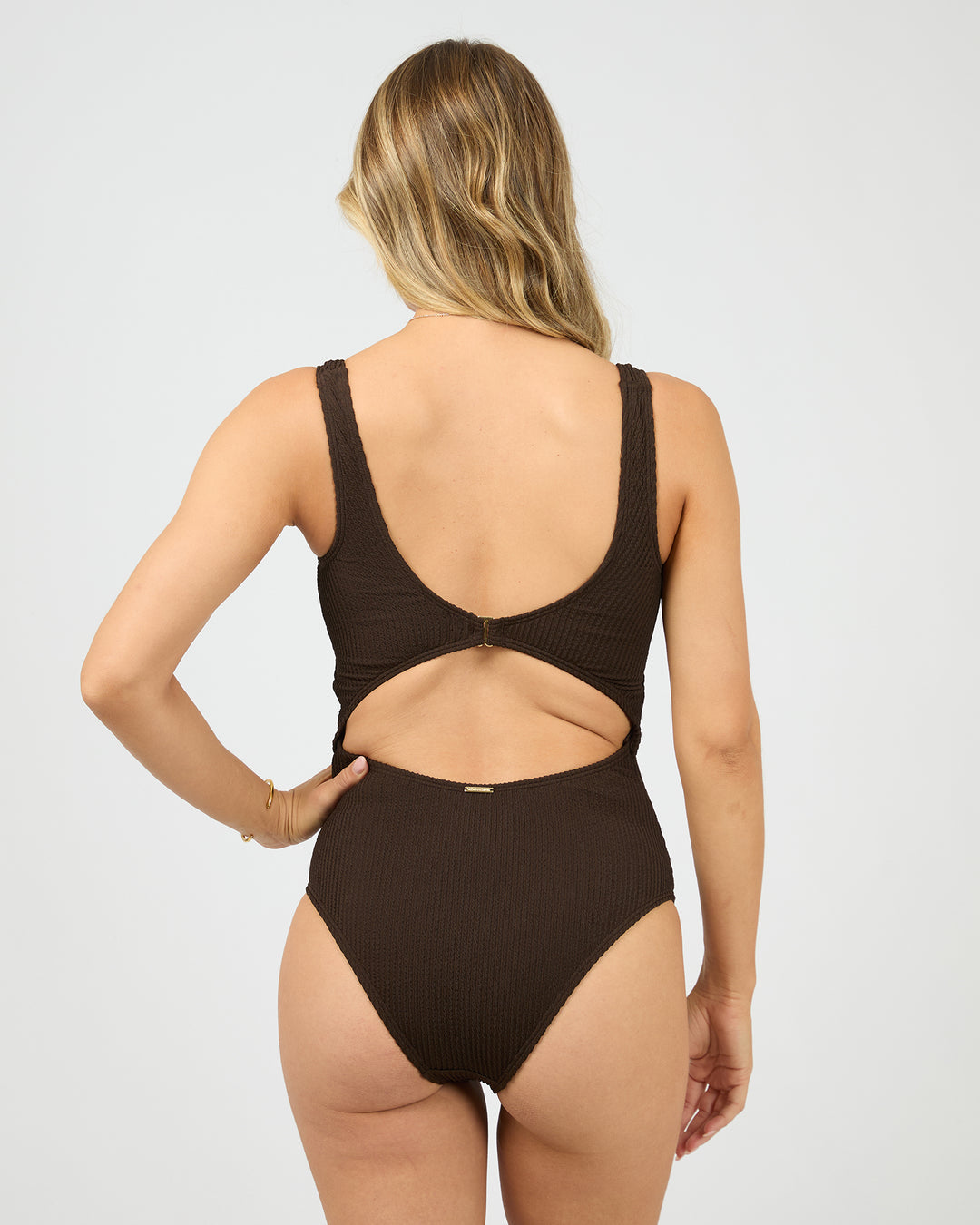 Phoenix Rib Underwire One Piece Brown