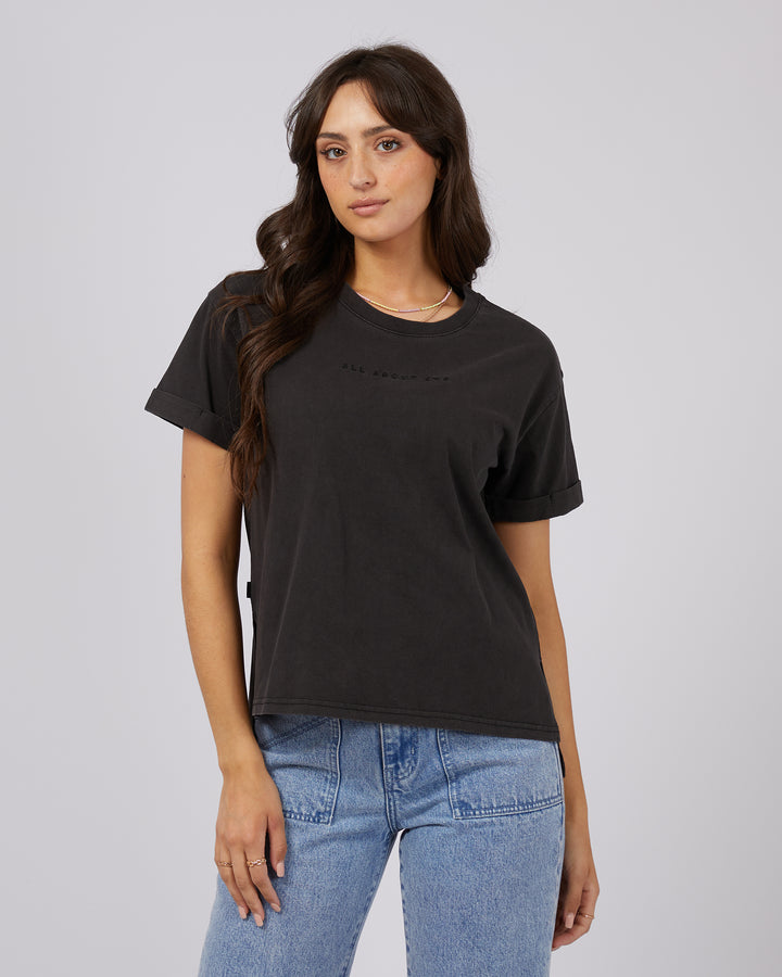 Aae Washed Tee Washed Black