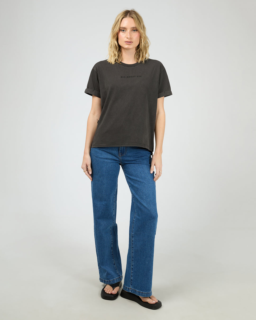 Aae Washed Tee Washed Black