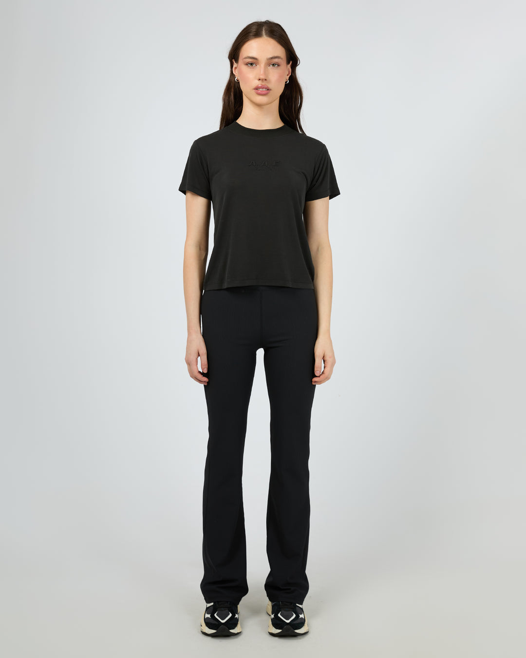 Aae Rib Flare Pants Black