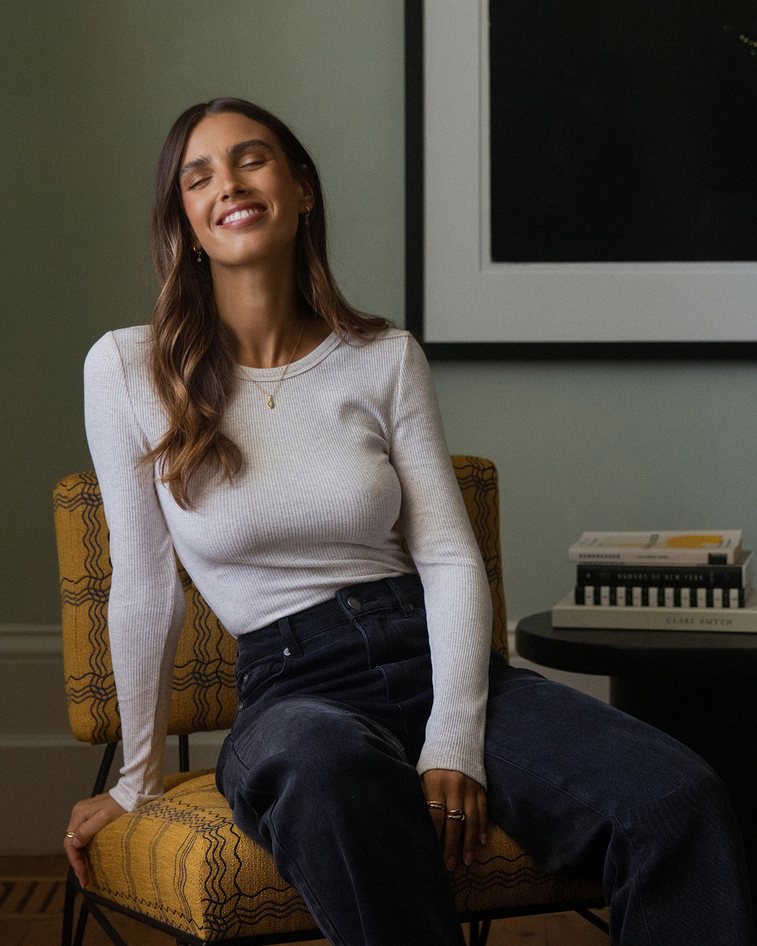 Eve Rib Baby Long Sleeve Tee Oatmeal