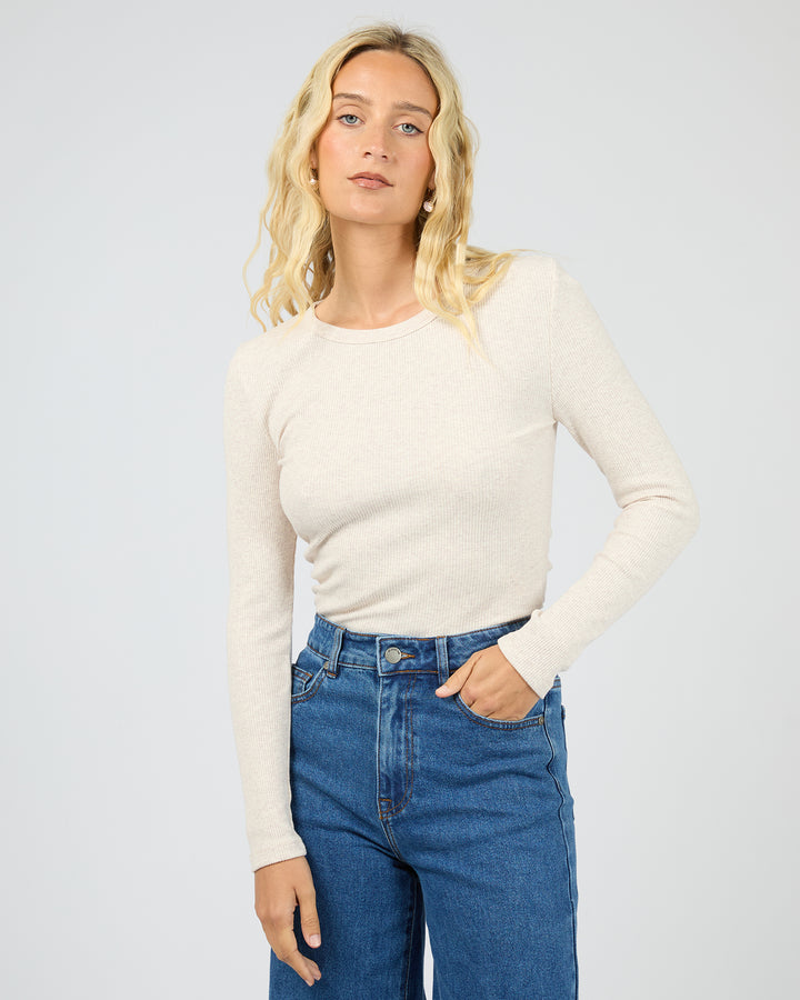 Eve Rib Baby Long Sleeve Tee Oatmeal