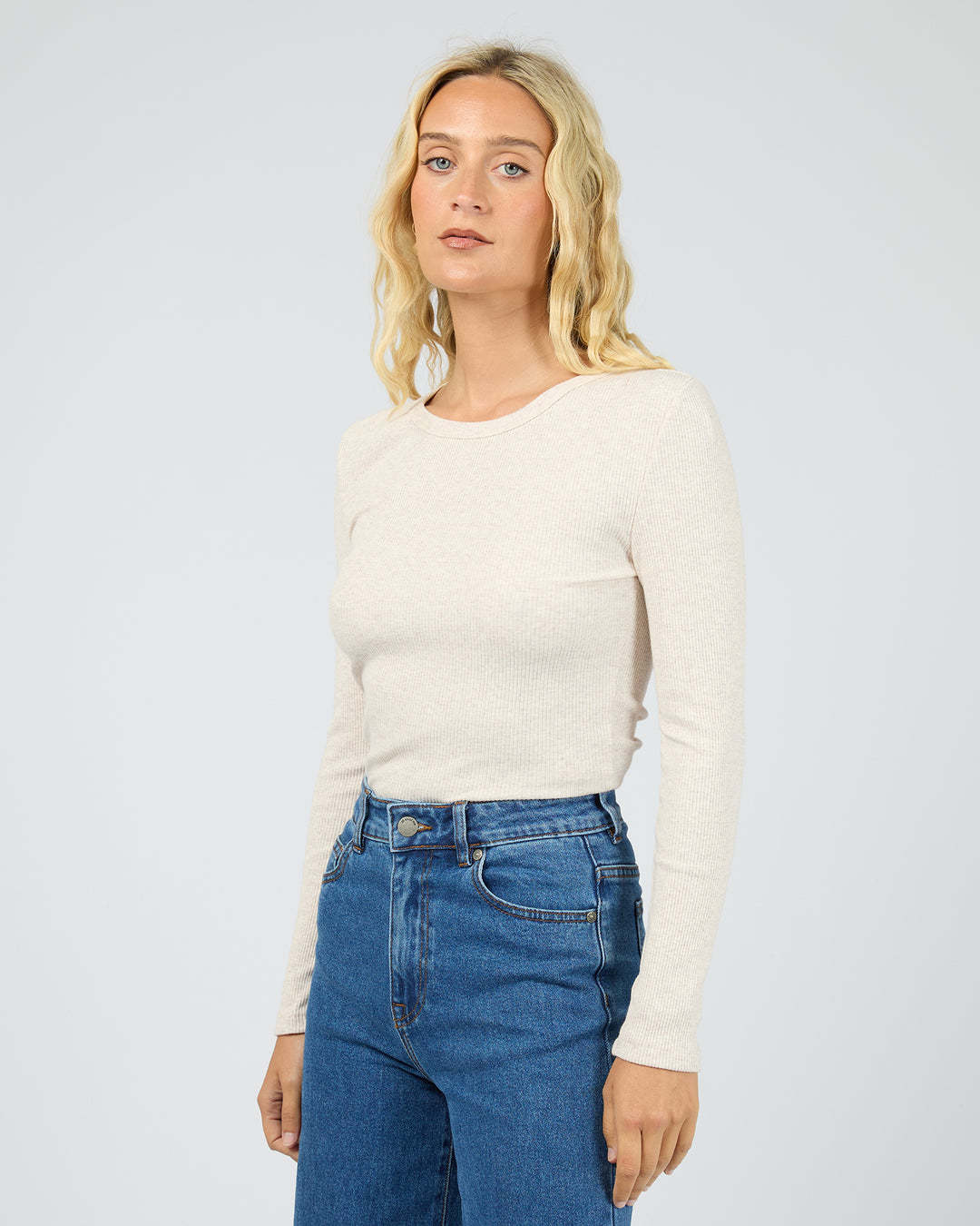 Eve Rib Baby Long Sleeve Tee Oatmeal