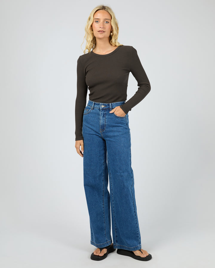 Eve Rib Baby Long Sleeve Tee Washed Black