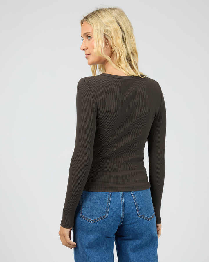 Eve Rib Baby Long Sleeve Tee Washed Black
