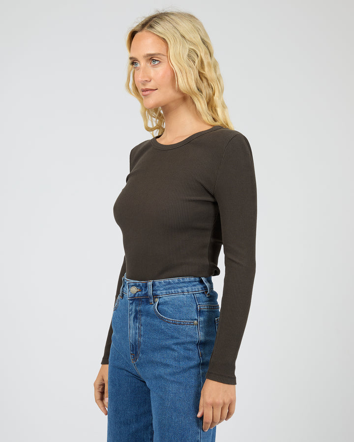 Eve Rib Baby Long Sleeve Tee Washed Black