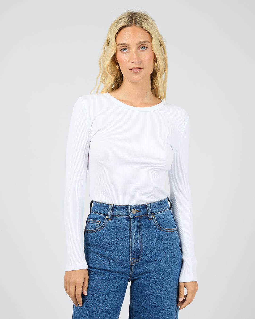 Eve Rib Baby Long Sleeve Tee White
