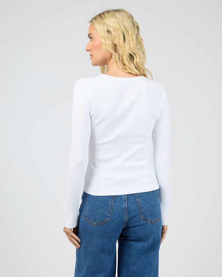 Eve Rib Baby Long Sleeve Tee White