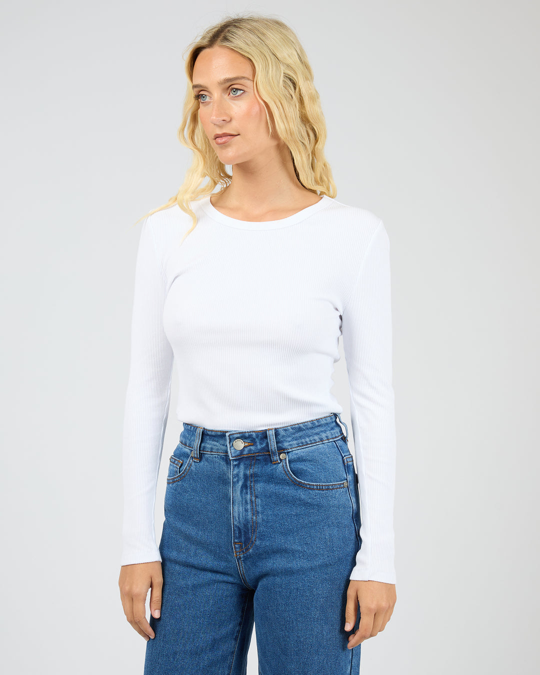 Eve Rib Baby Long Sleeve Tee White